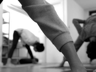 Blurred photo of people practicing yoga