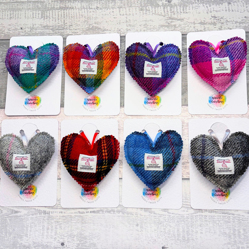 Harris Tweed Hanging Heart Decoration