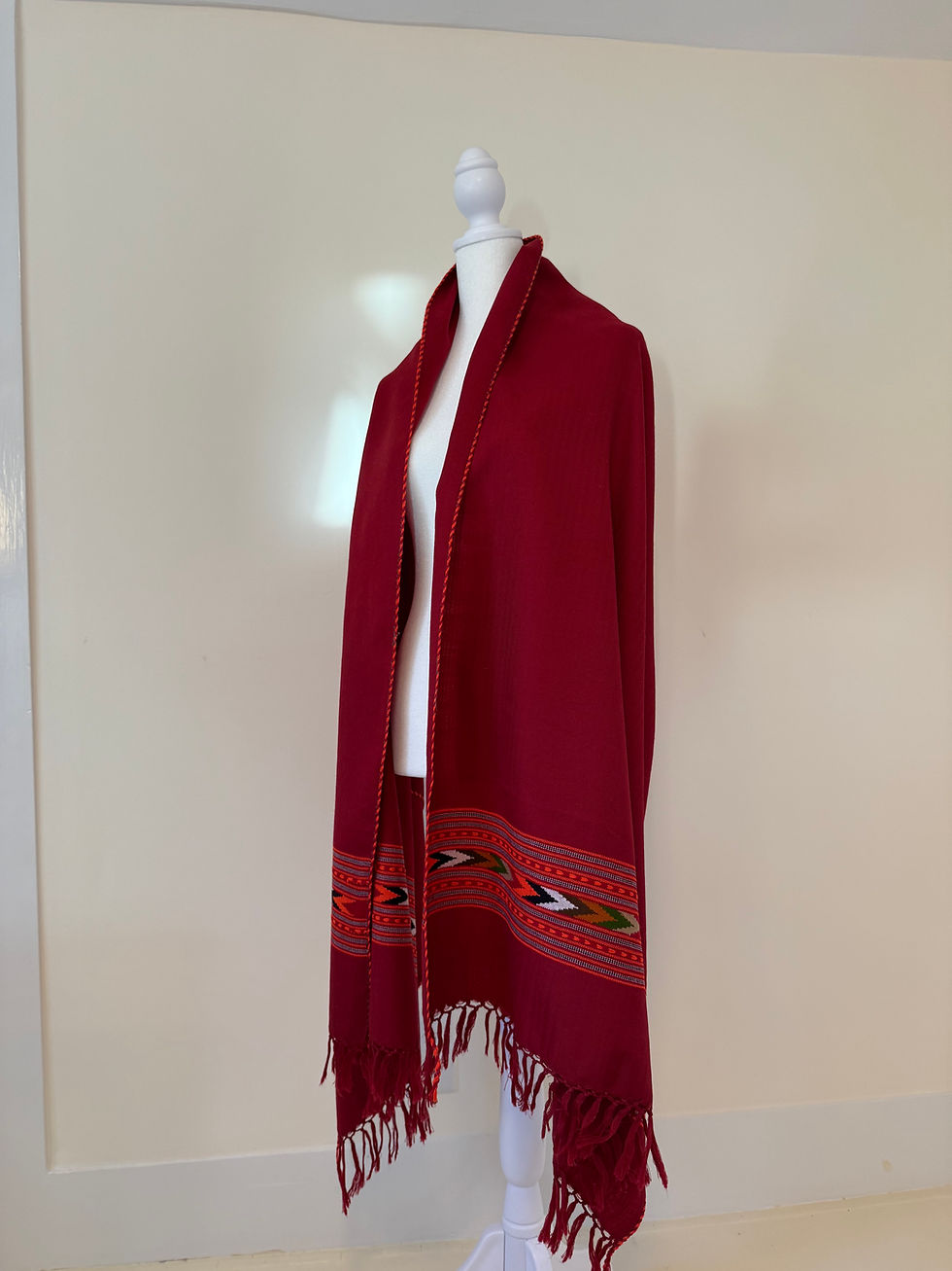 Thumbnail: Yak Wool Shawl with Tribal Embroidery