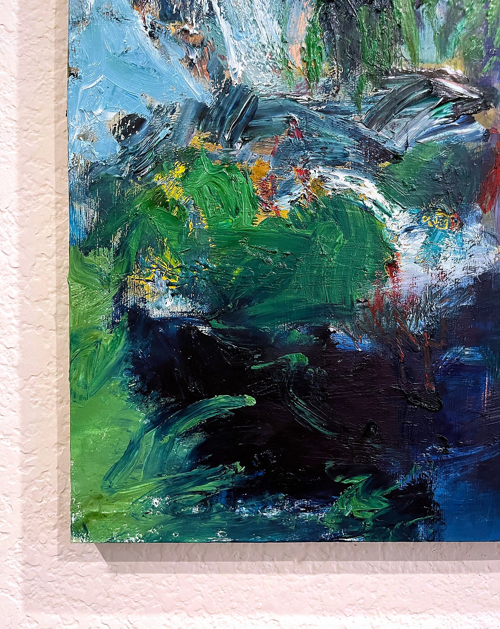 Thumbnail: Rhapsody Blue XIV (16" x 20") Abstract Painting by Elisa Gomez Art