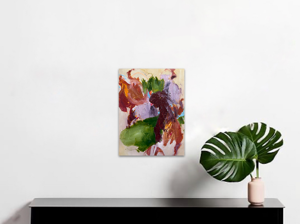 Thumbnail: Autumn Shades IV (12" x 16") Abstract Painting by Elisa Gomez Art