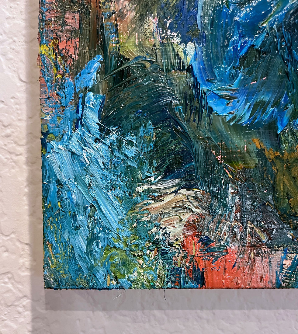 Thumbnail: Rhapsody Blue XV (8" x 10") Abstract Painting by Elisa Gomez Art