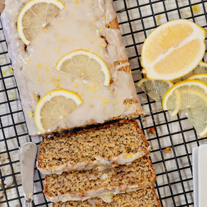 Easy Peasy Lemon Squeezy: Blender Vegan Lemon Poppy Seed Loaf with a Lemon Vanilla Glaze