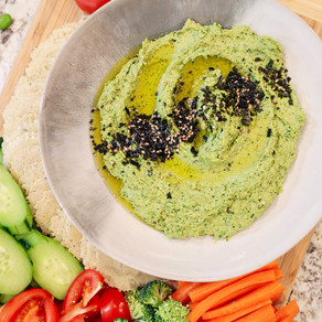 Hummus is Where the Heart is: Edamame Hummus with Crudités and Chips