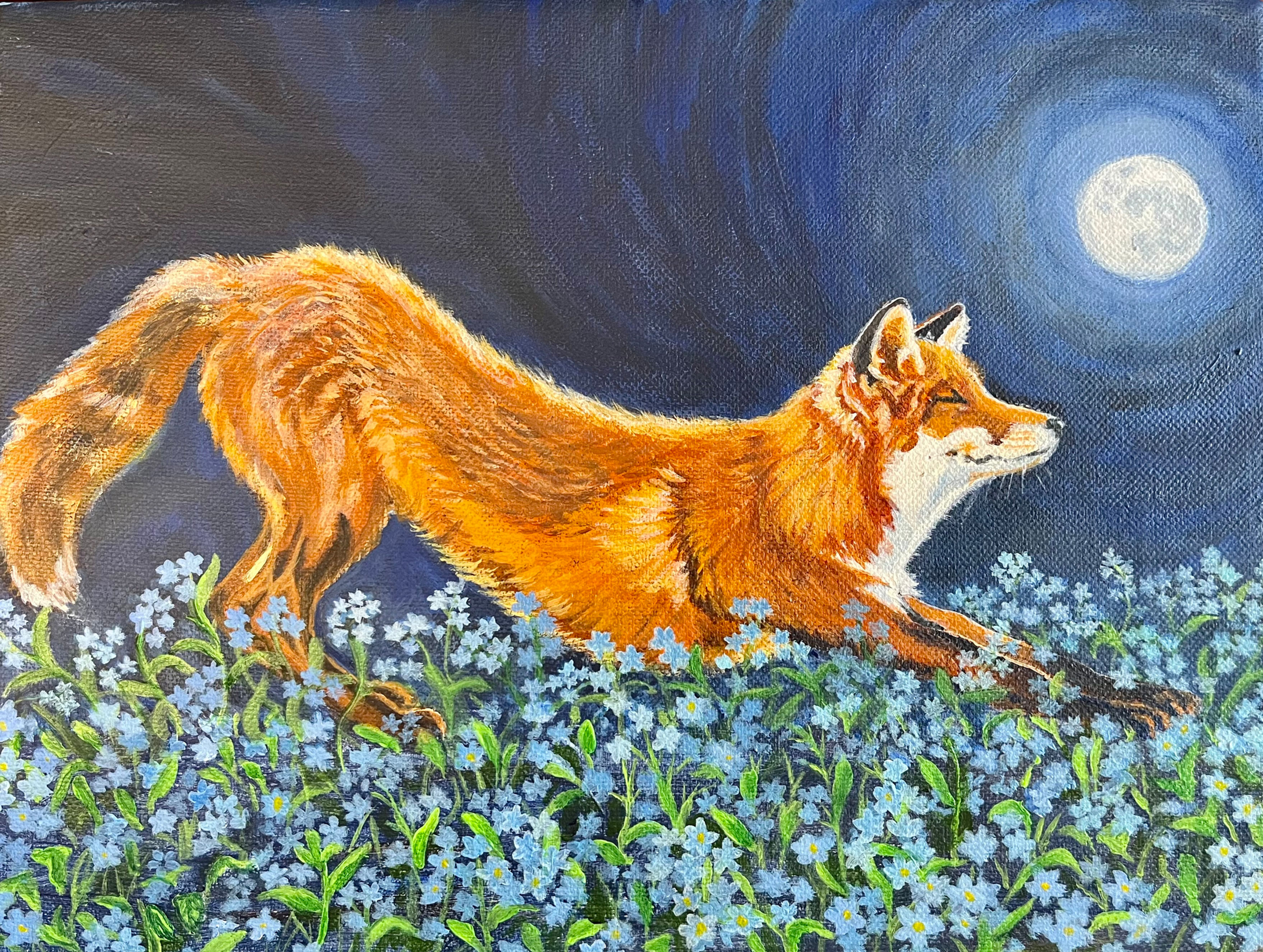 "Forget Me Not Fox" Note Card