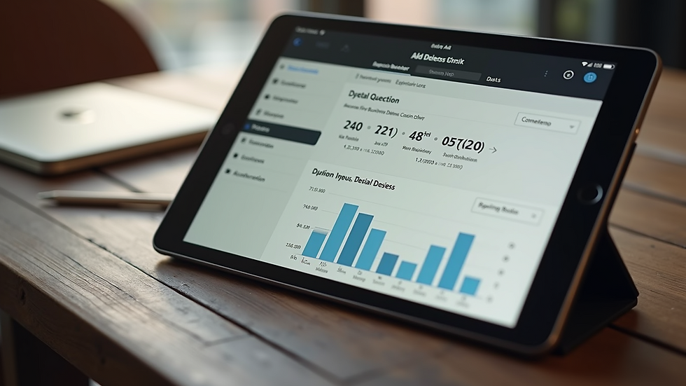High angle view of an iPad displaying Apple Business Manager interface
