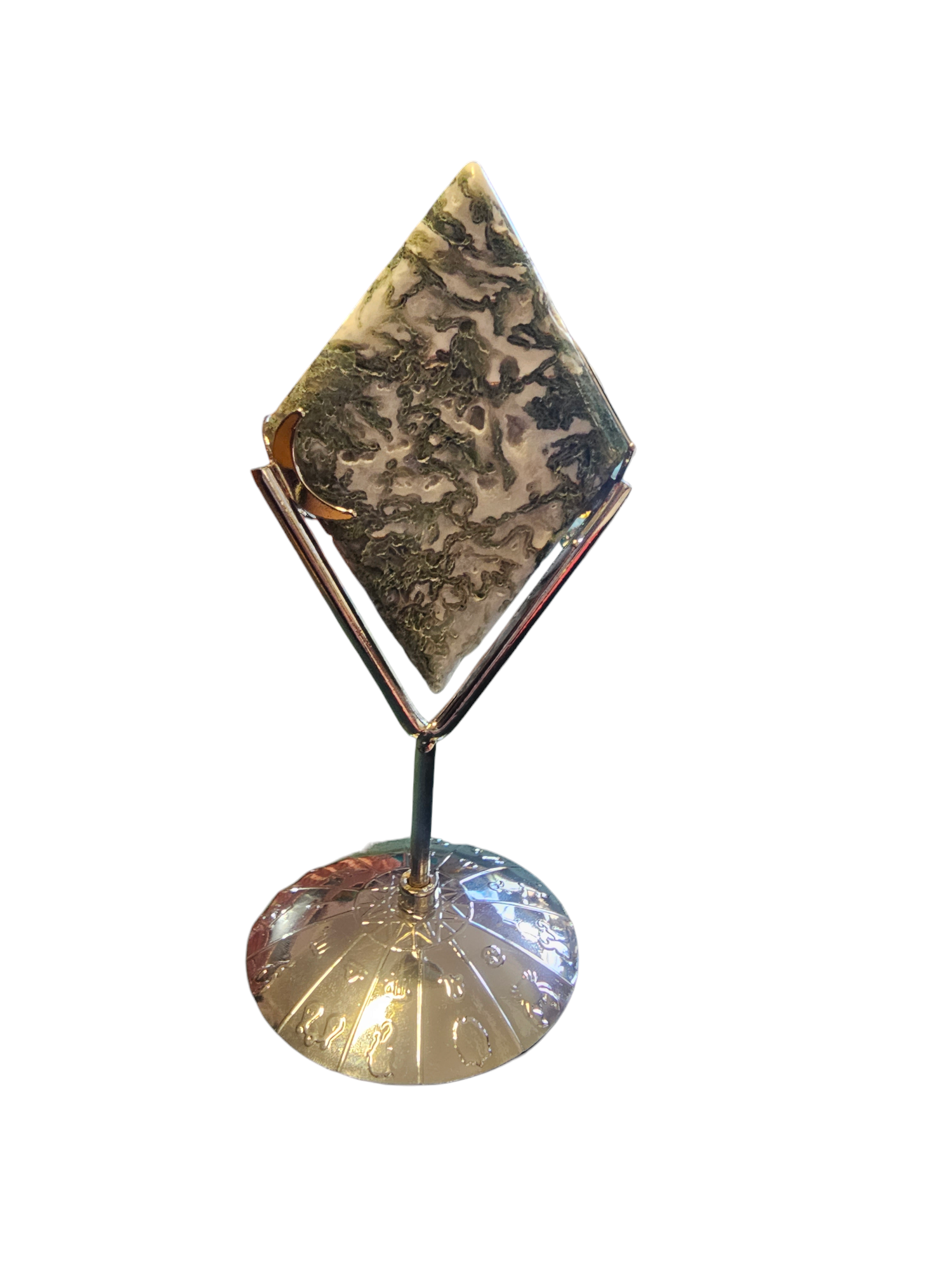 Moss agate rhombus 