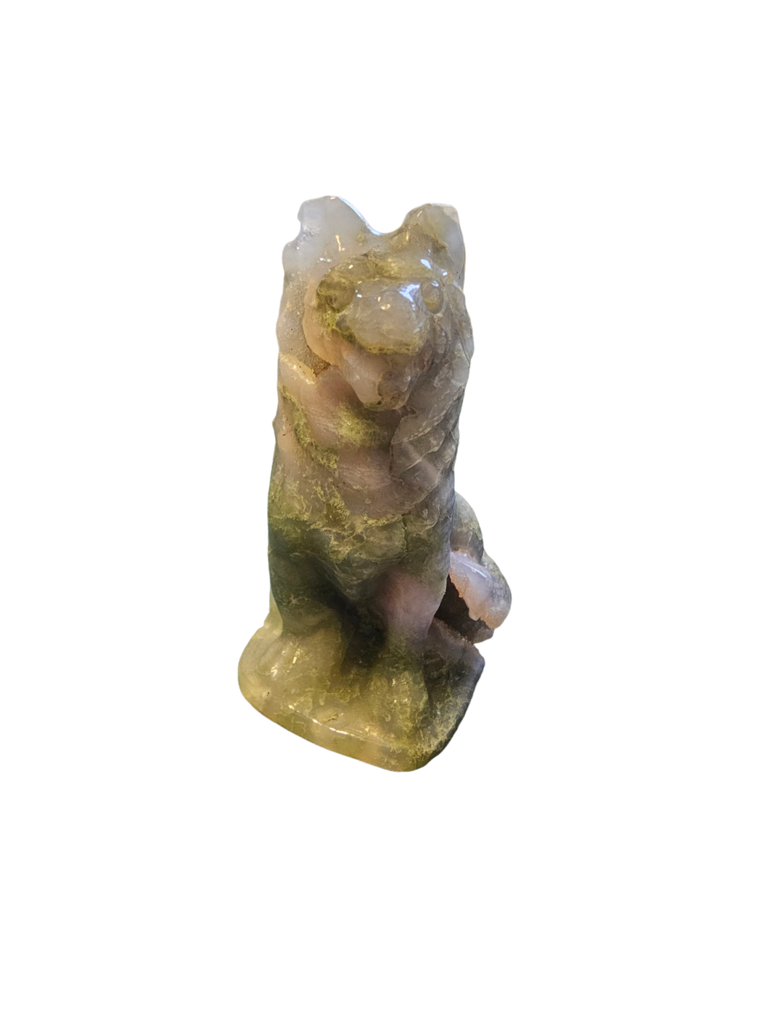 Moss agate wolf