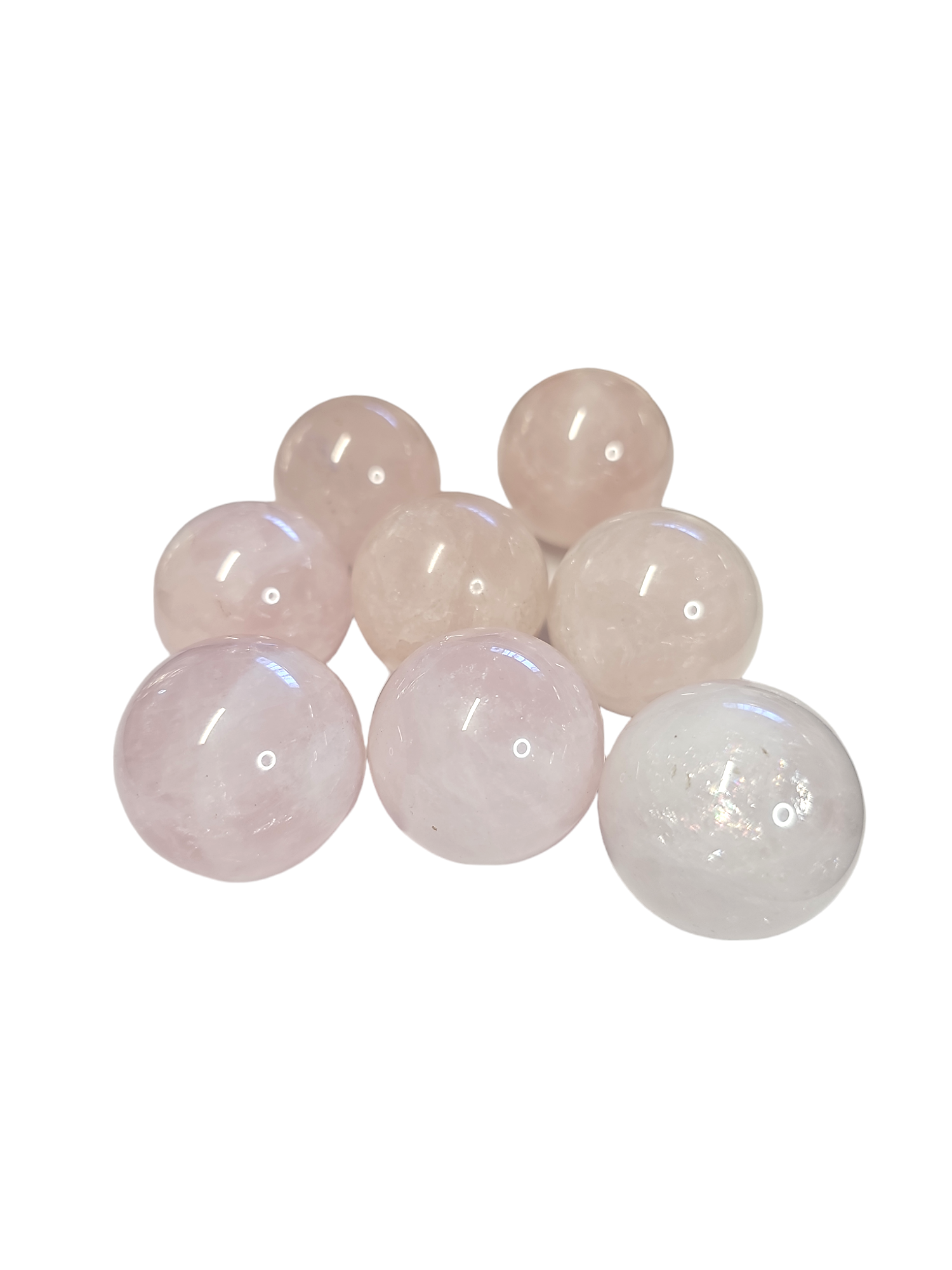 Small rose quartz sphere
