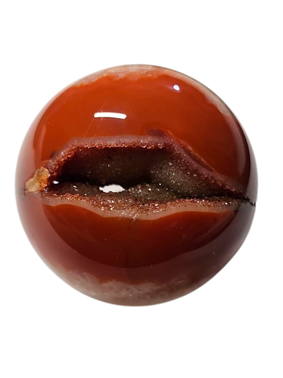 Thumbnail: Carnelian druzy sphere