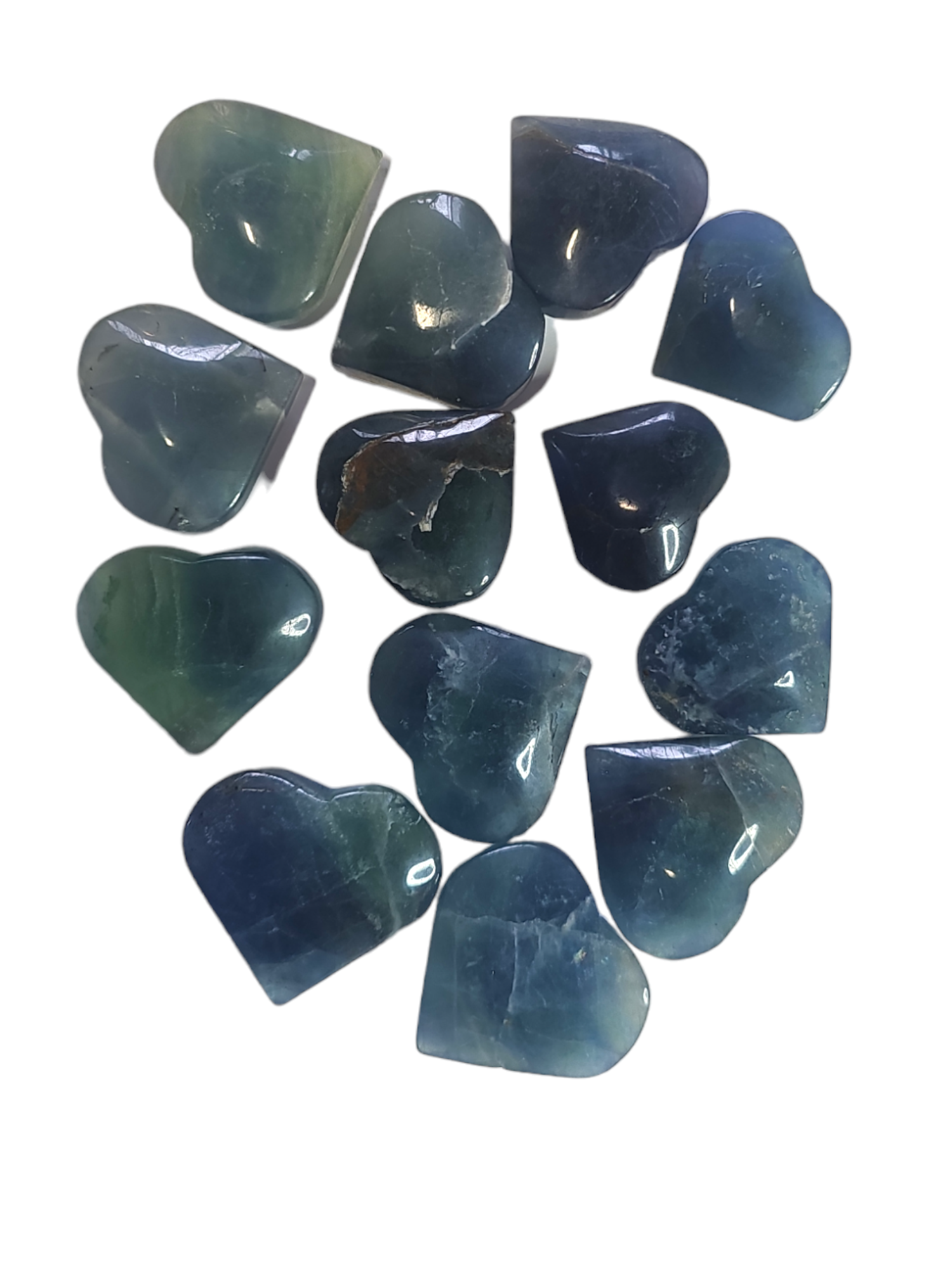 Blue fluorite heart