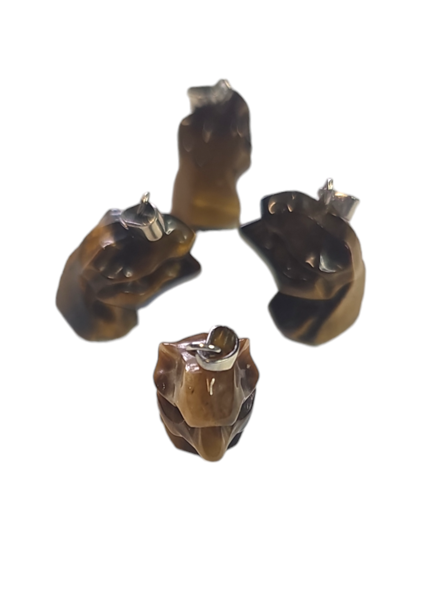 Tiger eye dinosaur head pendant 