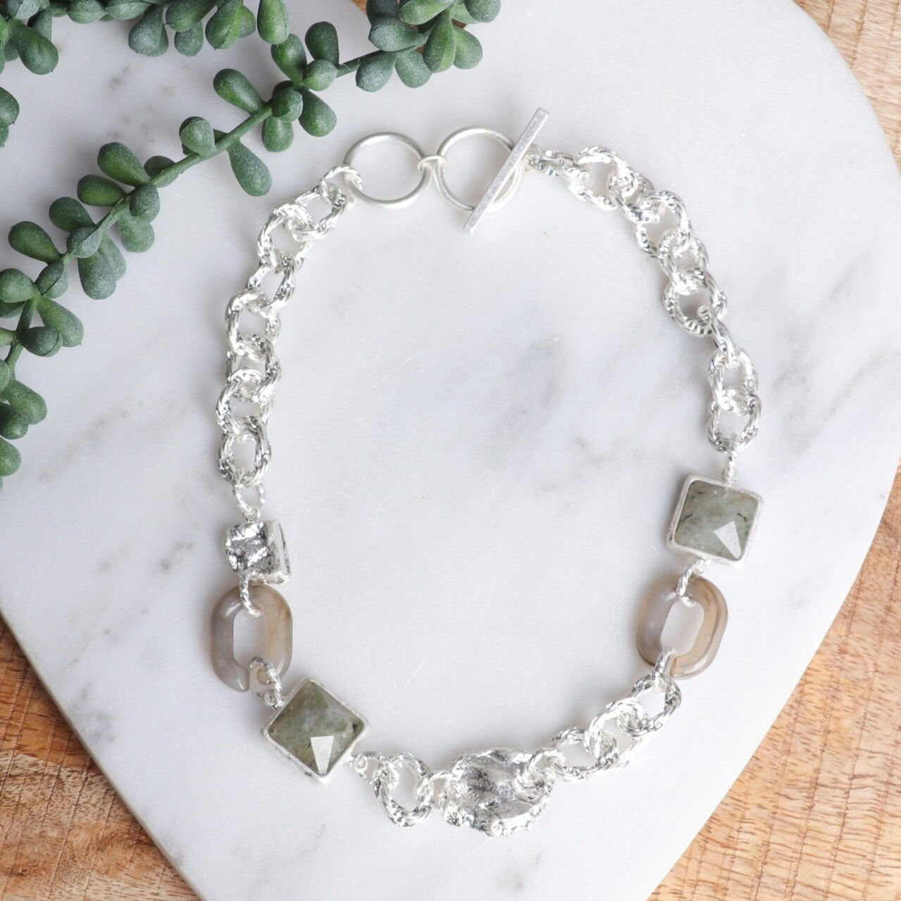 Lucia Chunky Grey Chain Necklace