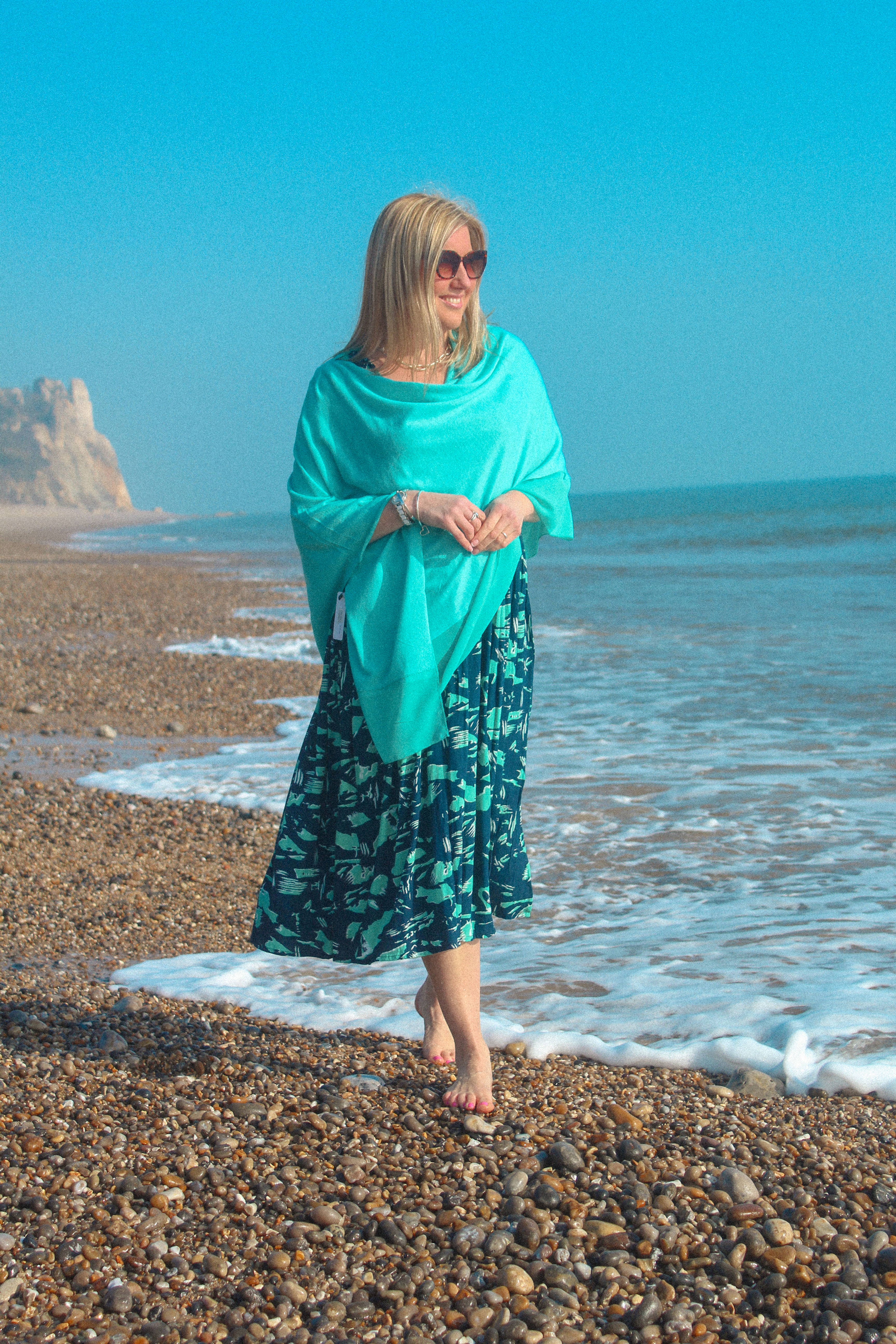Lightweight Poncho - Turquoise