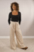 Goose Island Corduroy Wide Leg Tie Trousers in Coffee Brown, Khaki Green or Oatmeal Cream