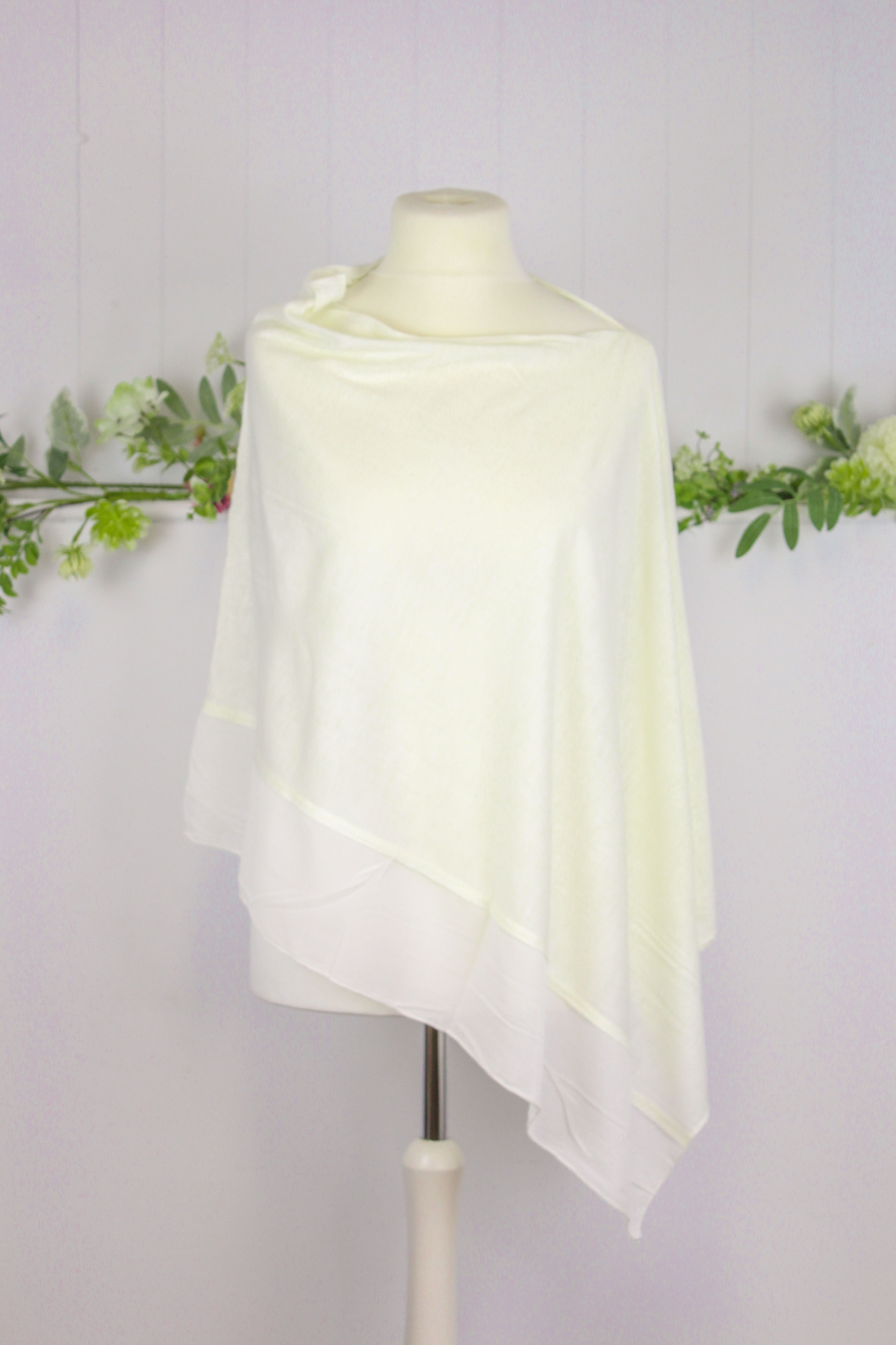 Reevo Lightweight Wool Mix Poncho Cream