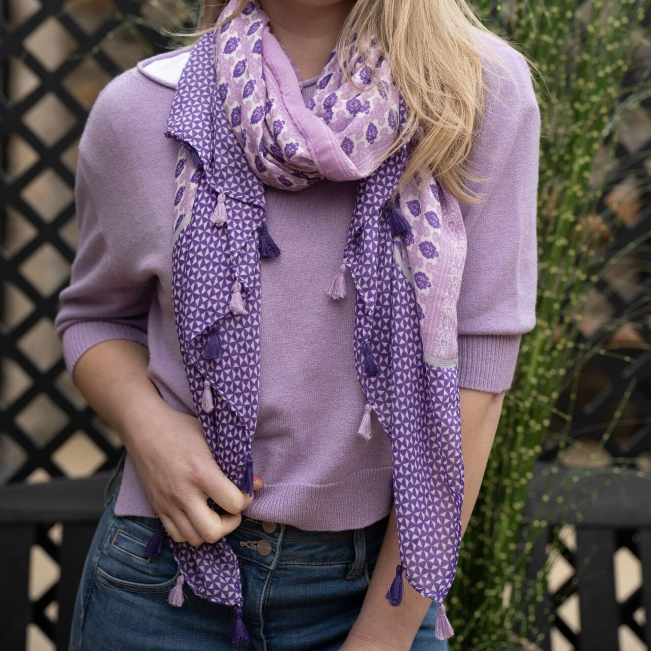 Purple Boho Print Scarf