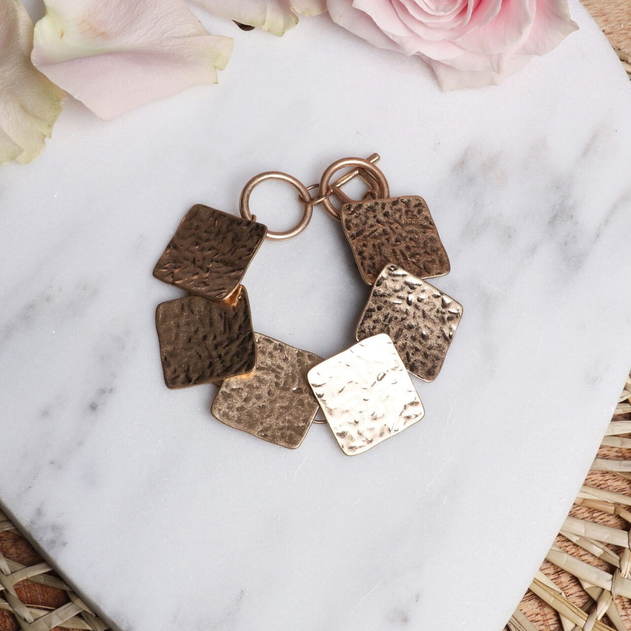 Joanne Hammered Metal Chunky Bracelet