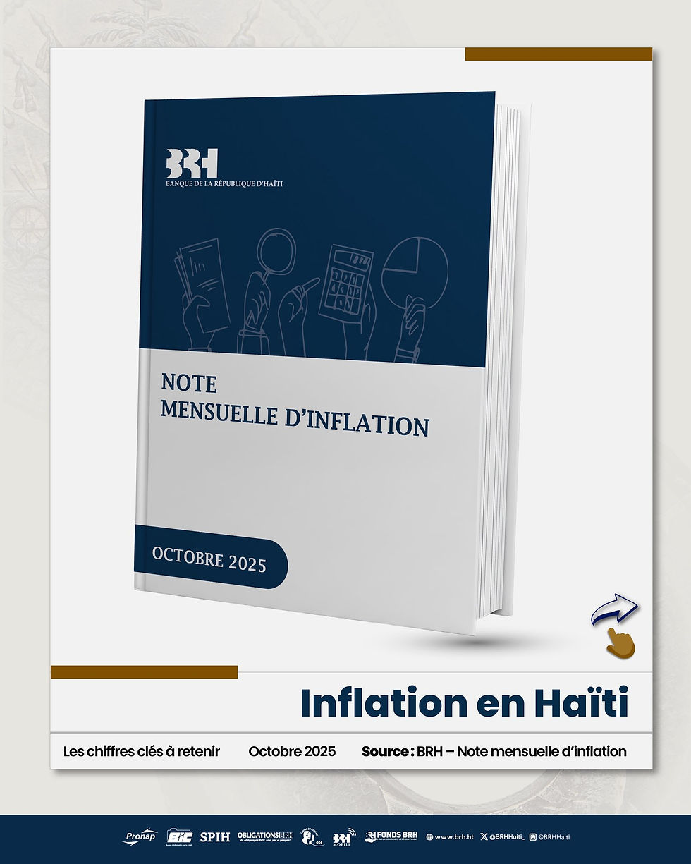 La BRH publie la note mensuelle sur l'inflation d'octobre 2025