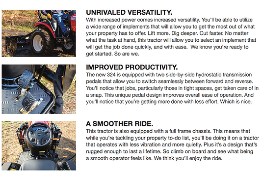 Lift more. Dig deeper. Cut faster. You’ll be able to use a wide range of attachments to get the most out of what your property has to offer. SA Series tractors provide the flexibility to handle any job around your property. 