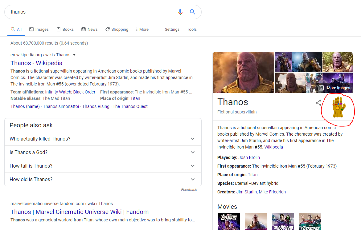 Google Tricks Thanos This is a replica of the thanos hand magic effect. canal midi