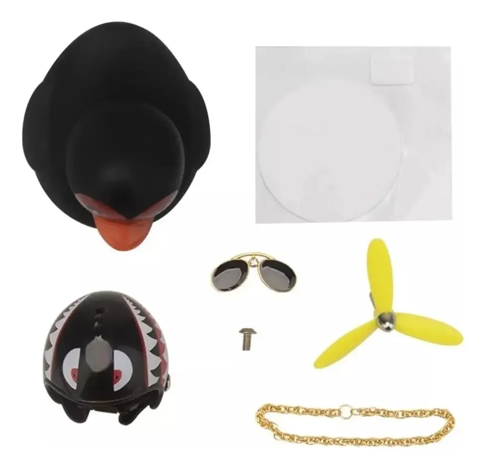 Miniatura: PATO DECORATIVO NEGRO CASCO TIBURON