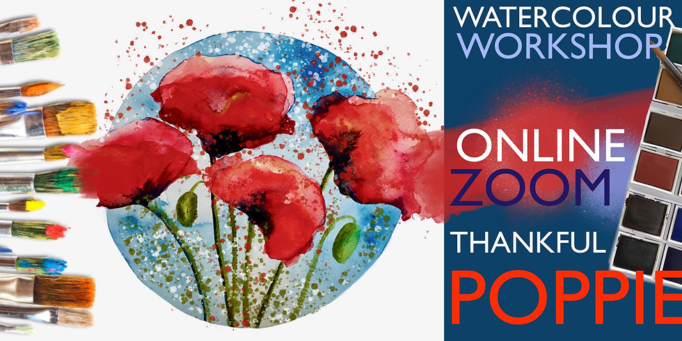 ZOOM Thankful Poppies - Watercolour