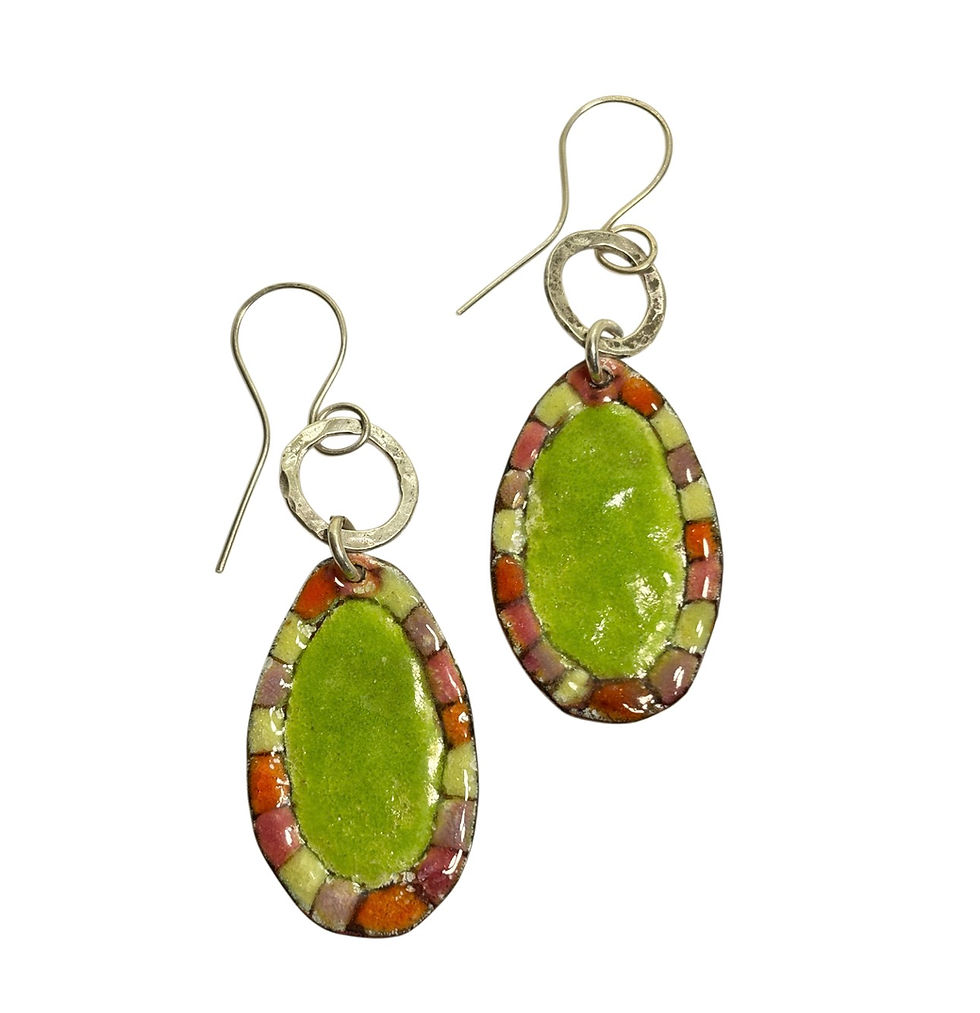 Thumbnail: Enamel ring earrings