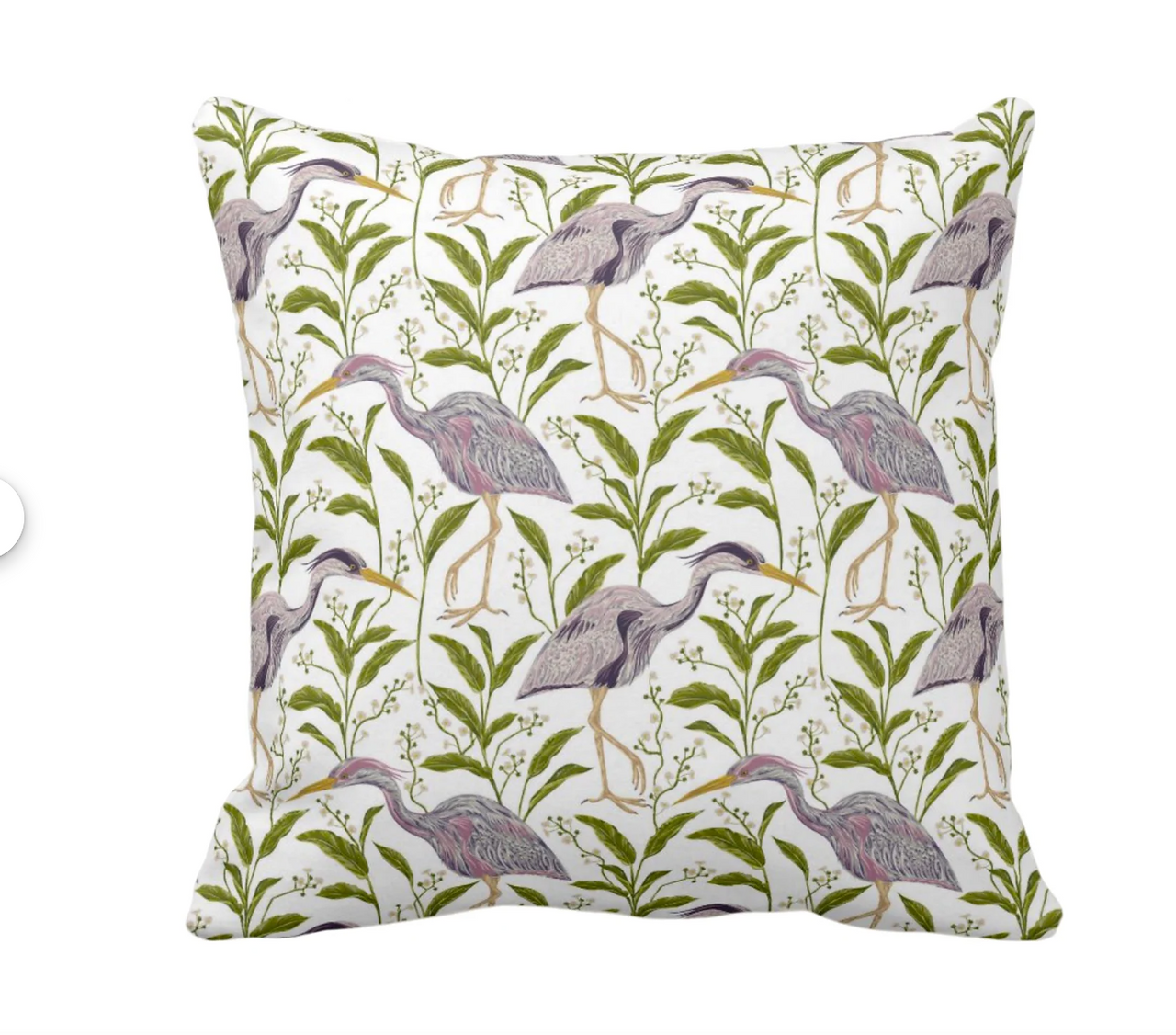 Purple Heron Throw Pillow