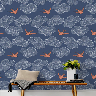 birds in clouds wallpaper