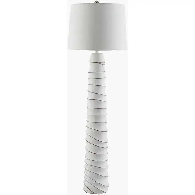 White floor lamp, small space lighting, cozy bedroom lighting, apartment decor