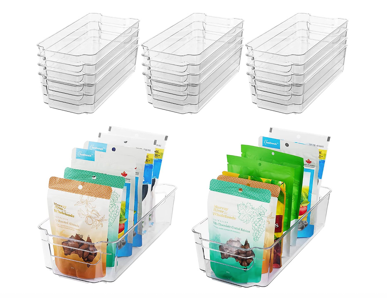 Clear food storage bins