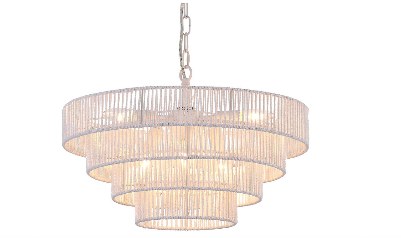 coastal light fixture, rattan chandelier