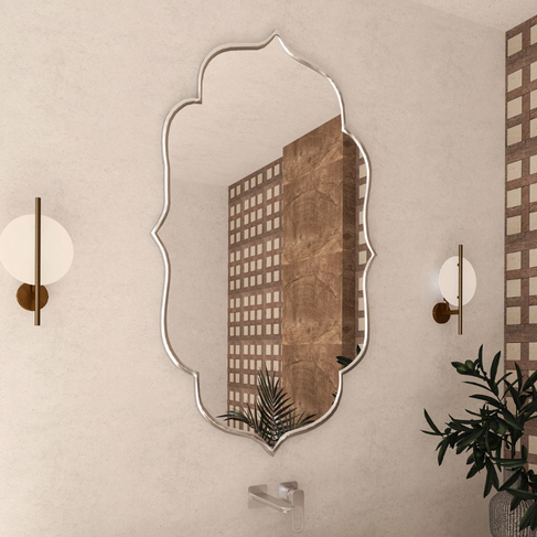 Flower Elegant Bathroom Mirror Asymmetrical Bedroom Mirror Irregular Home Mirror