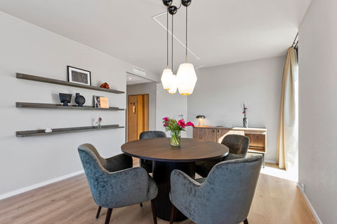 Dining area in corner suite family room hotel scandic parken