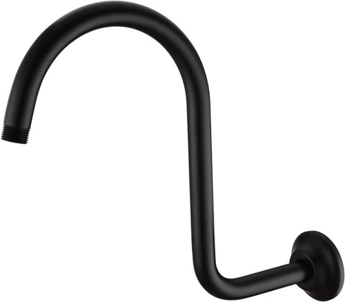 BESTILL 13" Gooseneck Shower Arm and Flange, Matte Black