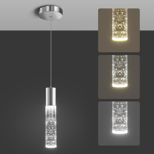 Bubble Crystal Pendant Light 3-Color LED Dimmable