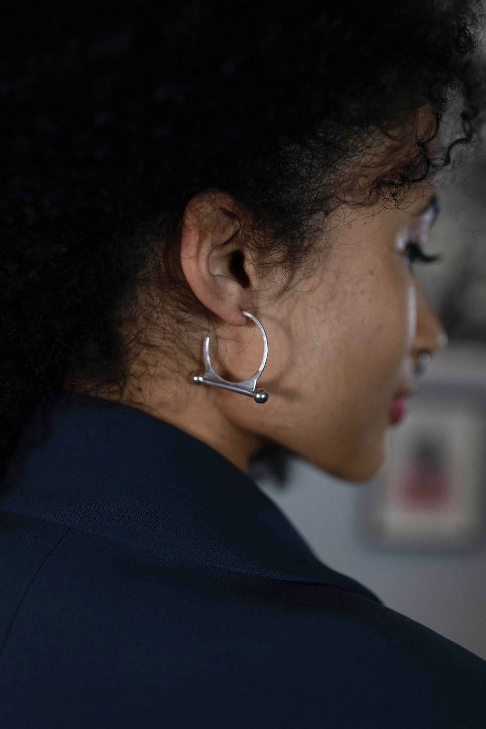 Thumbnail: Upercut Hoop Earrings - Silver