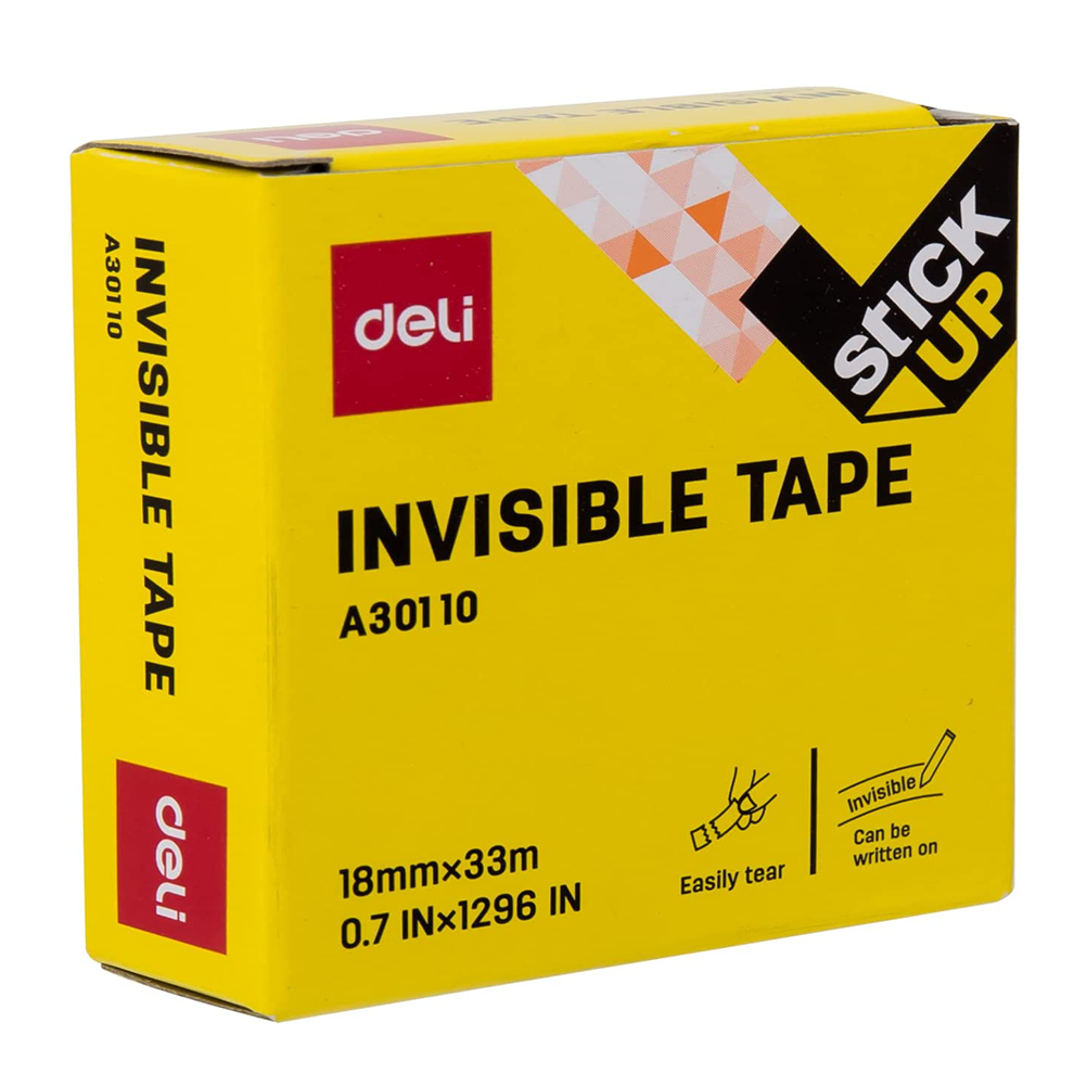 Deli A30110 Invisible Office Tape, 33 Meter Length X 18 mm Width