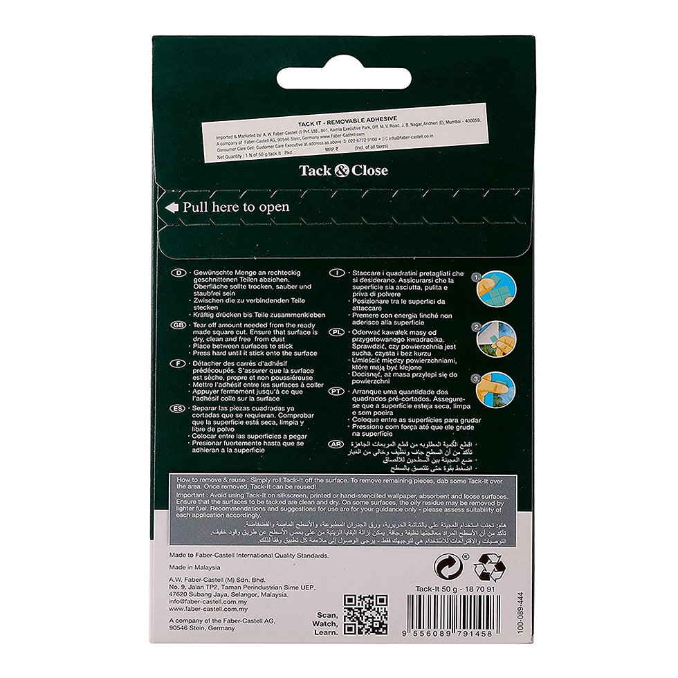 الصورة المصغرة: Faber-Castell Reusable Multi-Purpose Adhesive Tack-It 50Gm Green