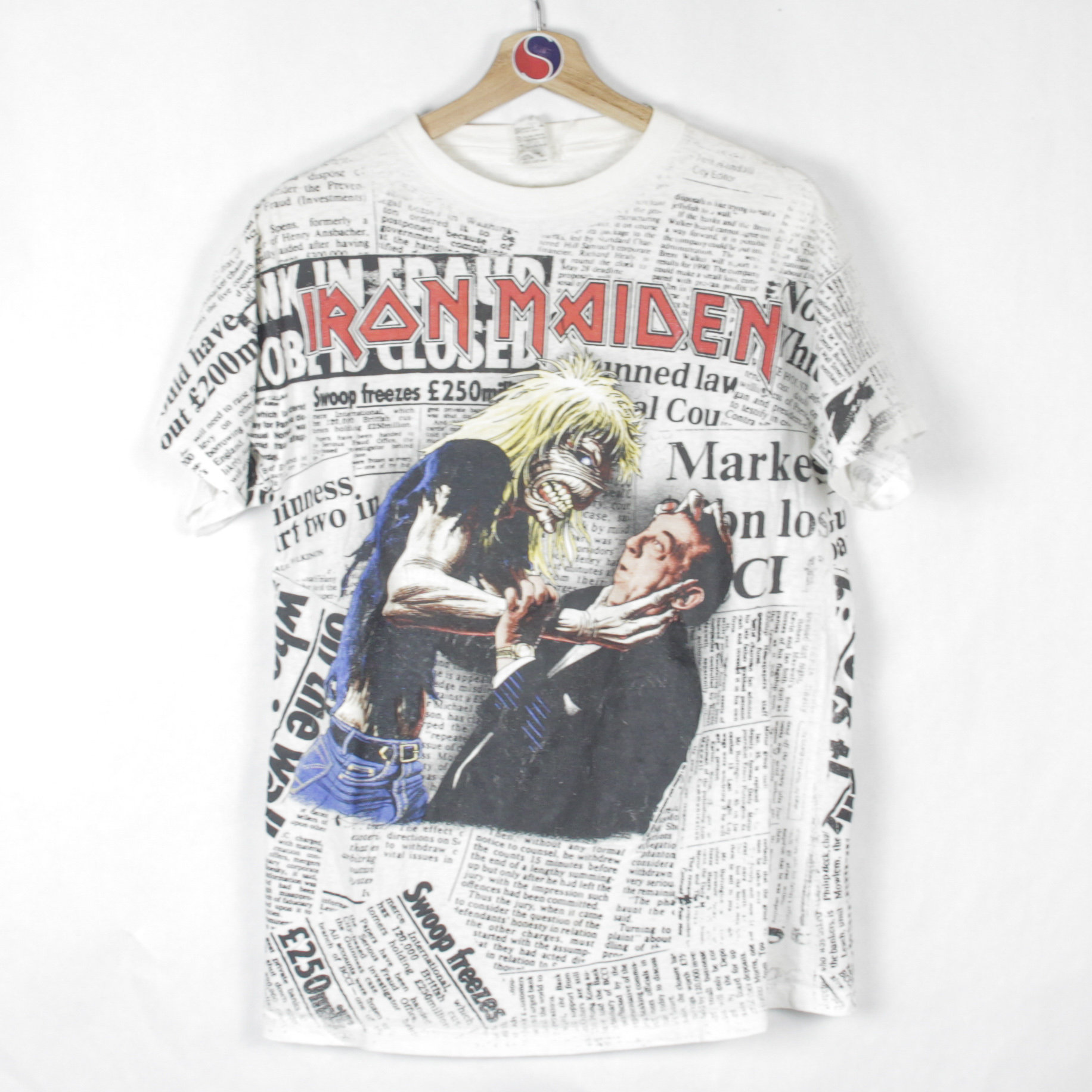 Iron maiden newspaper shirt clearance