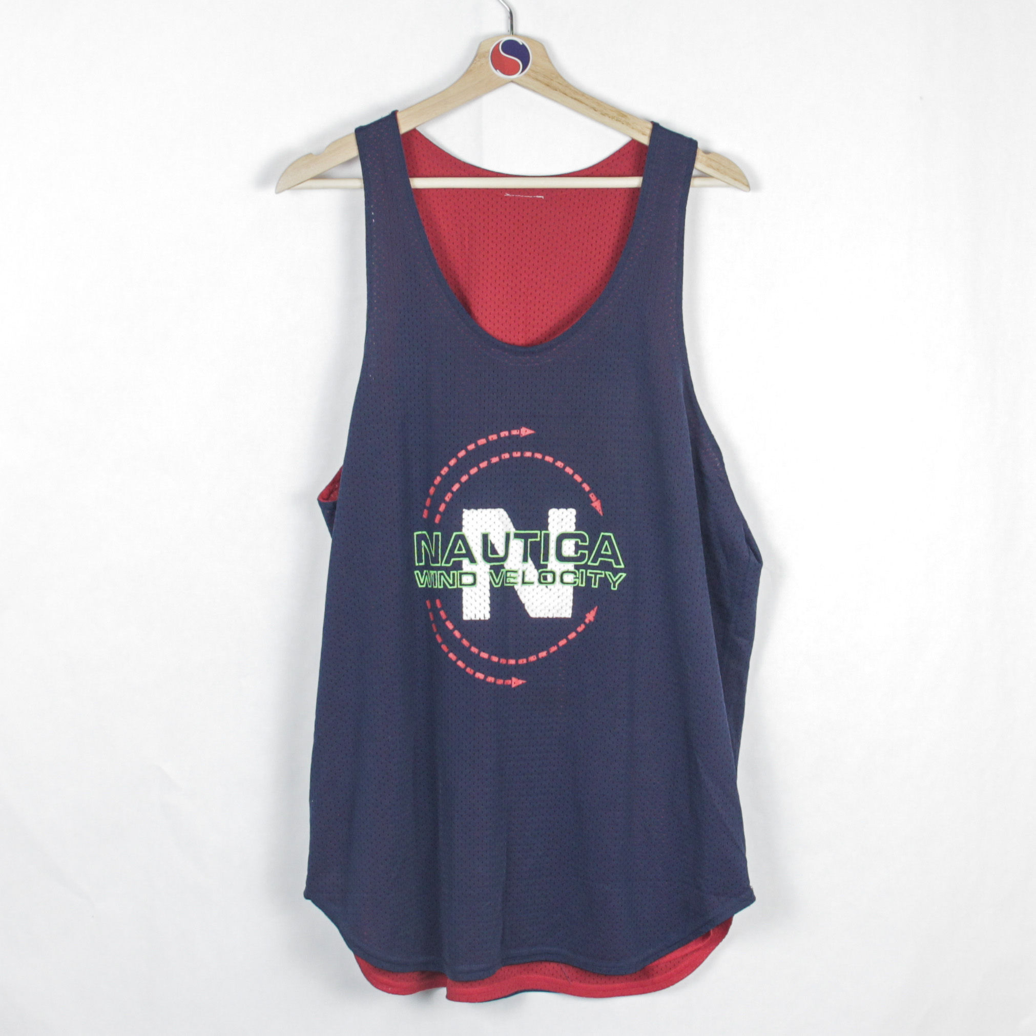 90's Nautica Reversible Wind Velocity Tank Top Jersey - XL