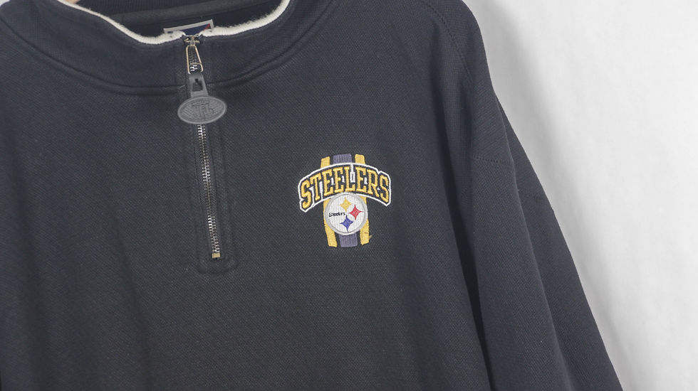 Thumbnail: 90's Pittsburgh Steelers Zip Sweatshirt - XL