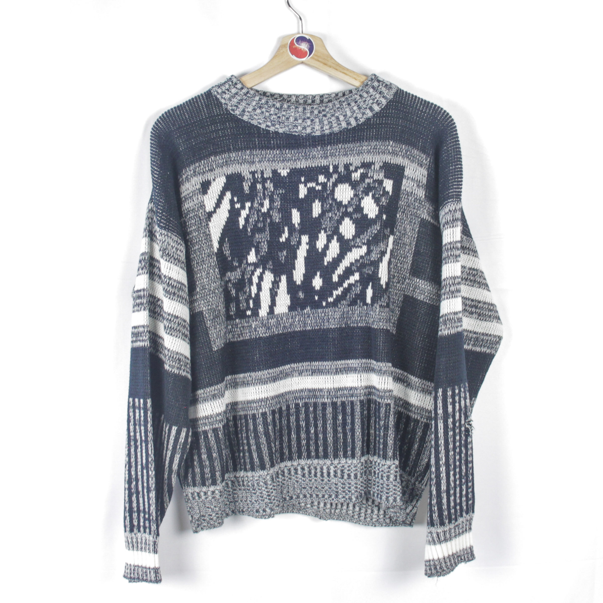 90’s Pattern Knit Sweater - L