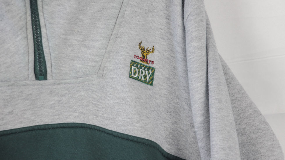 Thumbnail: 90’s Toohfys Extra Dry Ski Hard Party Harder 1/4 Zip Sweatshirt - L