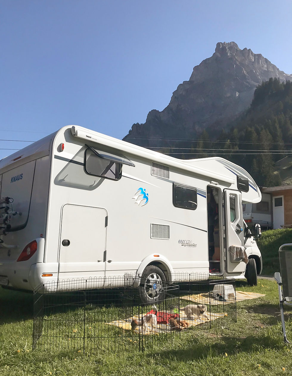 Campeggio in mezzo alle montagne in Svizzera