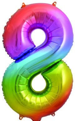 34In Rainbow Numeral Foil 8