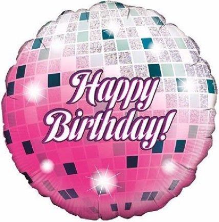 18In Glitterball Bday Foil