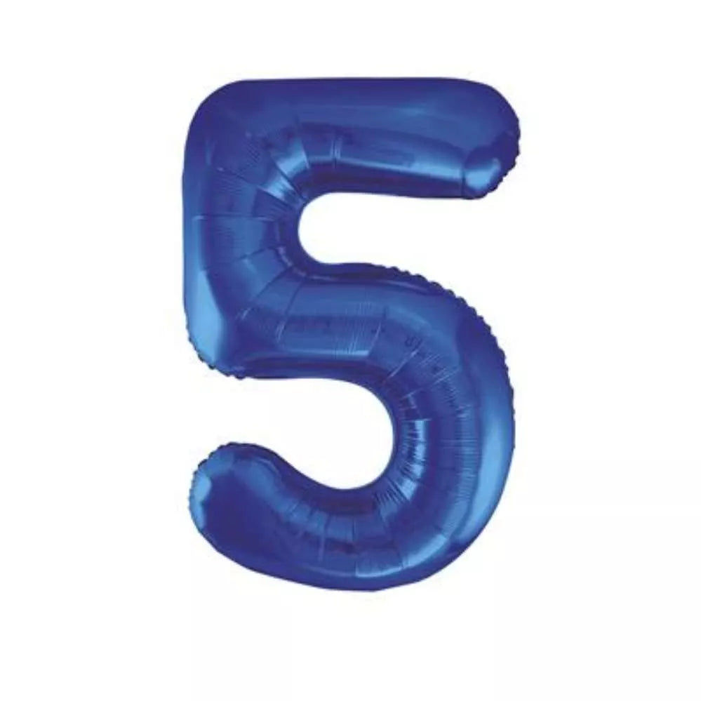 34In Blue Glitz Numeral 5