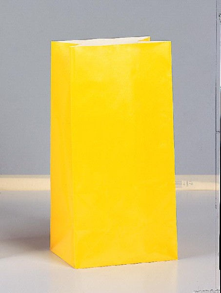 (12) Paper Party Bags Yellow